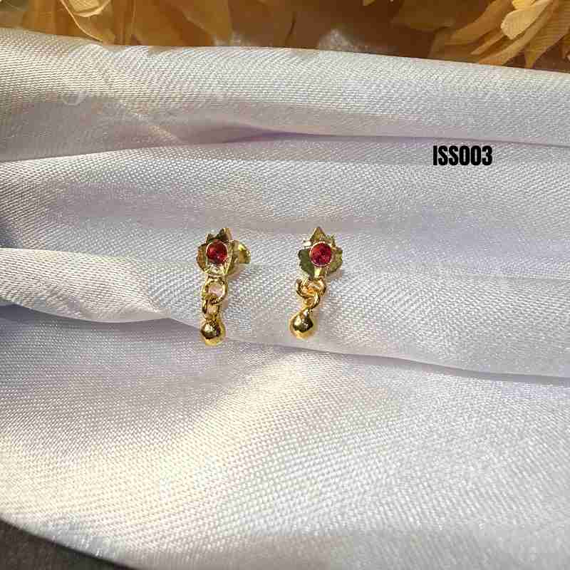 ISS003_11zon Cute Pink Stone Ear Studs - Image 1