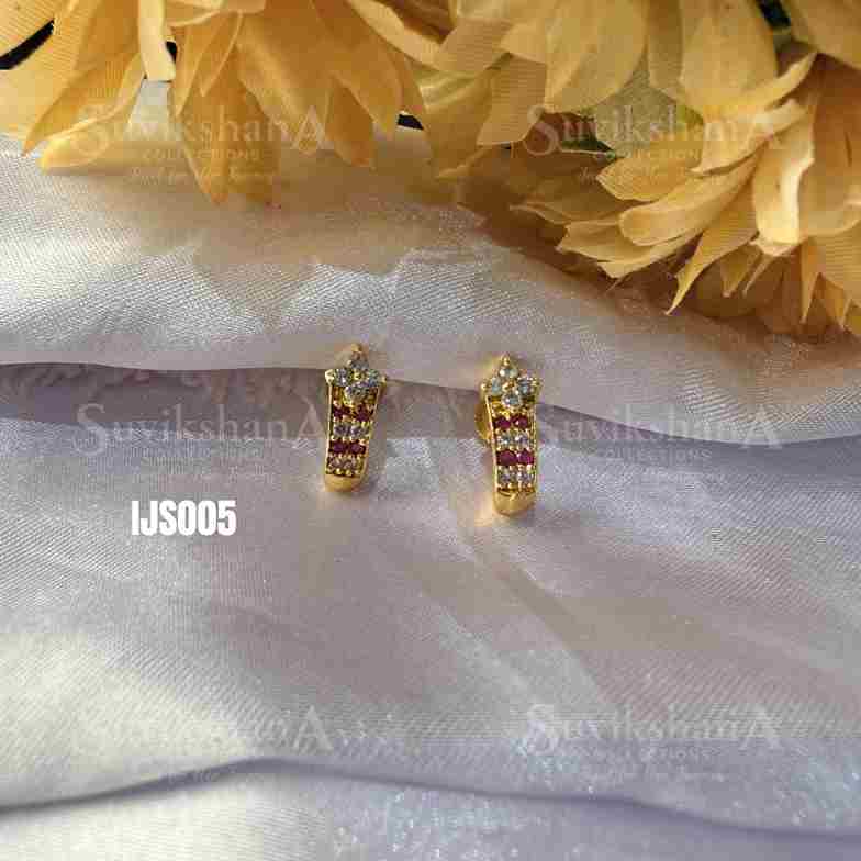 Impon J stud (7)_11zon Luxury Red Glow Earrings - Image 1