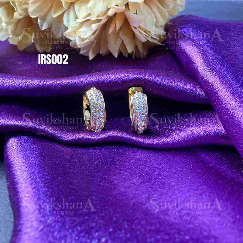 Impon ring stud (2)_11zon Elegant White Stone Hoops - Image 1