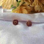 Pink Stone Round Earrings