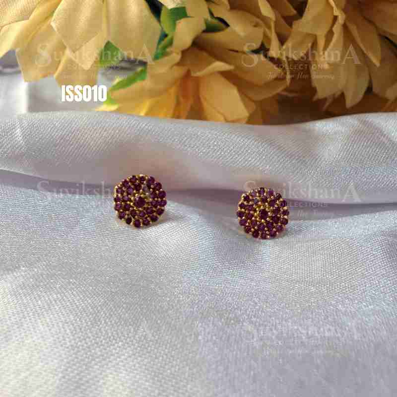 Impon second stud (9)_11zon Pink Stone Round Earrings - Image 1