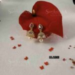 Pink White American Diamond Jhumka