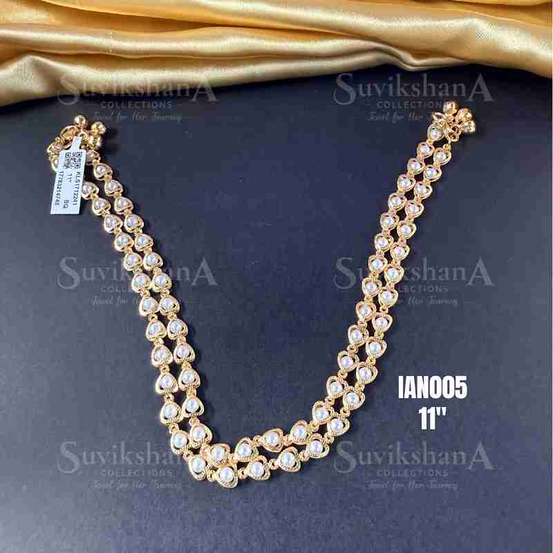 anklet (5)_11zon White Heart Impon Anklet - Image 1