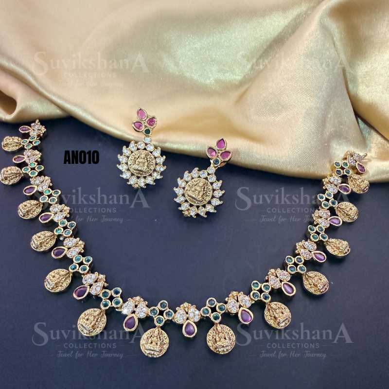 neck 2 (10)_11zon Lakshmi Coin Necklace Set - Image 1