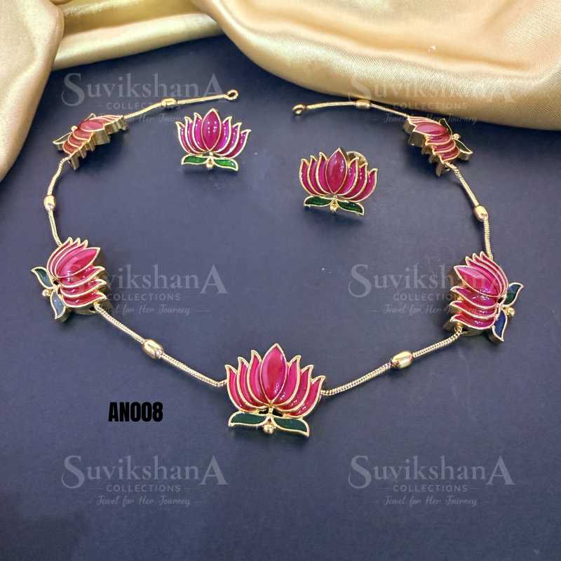 neck 2 (13)_11zon Lotus Bloom Necklace Set - Image 1