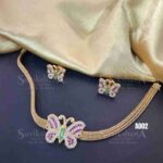 Pink Stone Butterfly Necklace