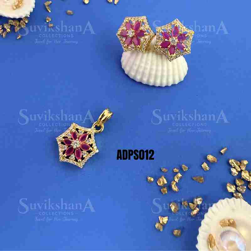 pendant (3)_11zon Ruby Blossom Pendant Set - Image 1
