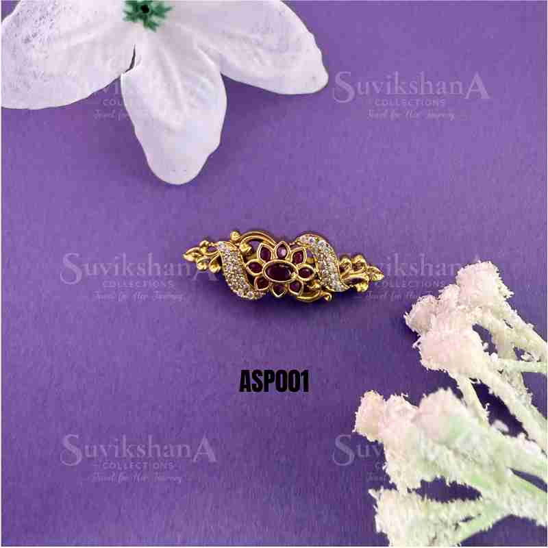 saree pin (7)_11zon Traditional Floral Saree Brooch - Image 1