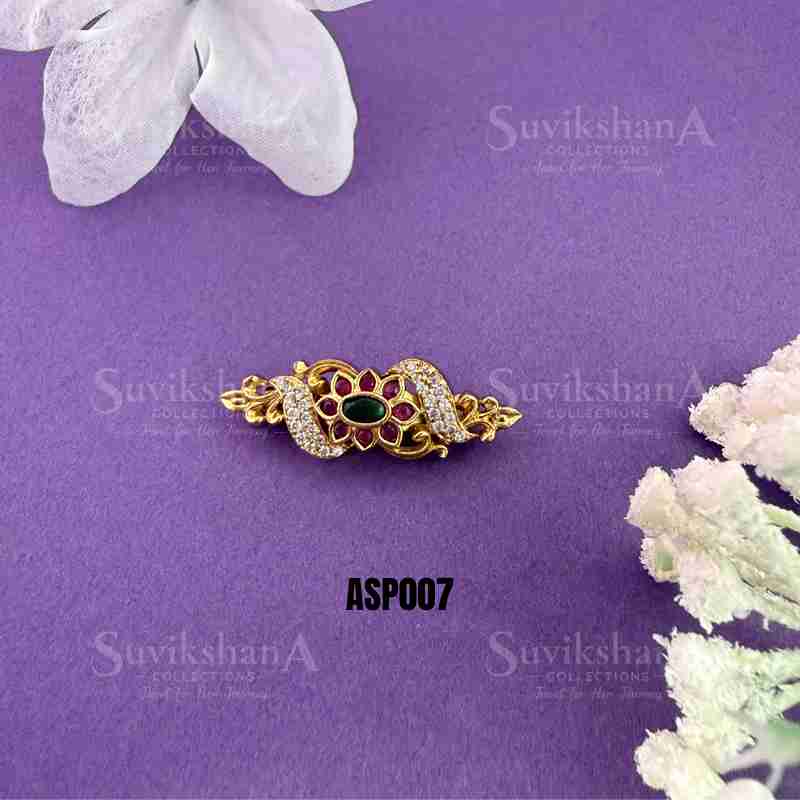 saree pin (9)_11zon Royal Emerald Stone Brooch - Image 1