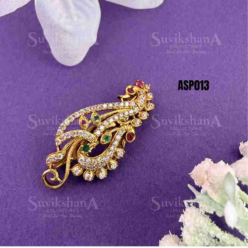 saree pin_11zon Luxe Stone Saree Pin - Image 1